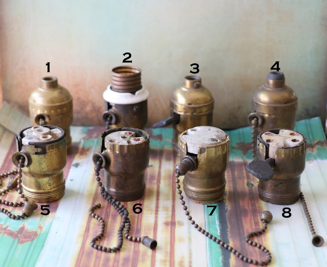 1 Vintage Brass Lamp Switch Etsy