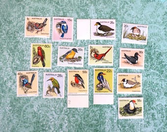 4 Vintage  Bird Postage Stamps