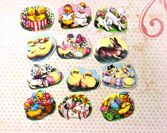 3 Vintage 1950's Easter Stickers