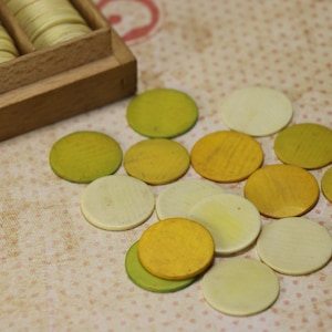 5 Antique Bone Circle Game Counter
