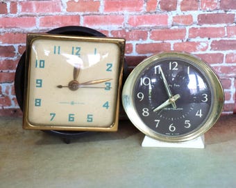 1 Vintage Non-Working Alarm Clock Parts  - Set #2