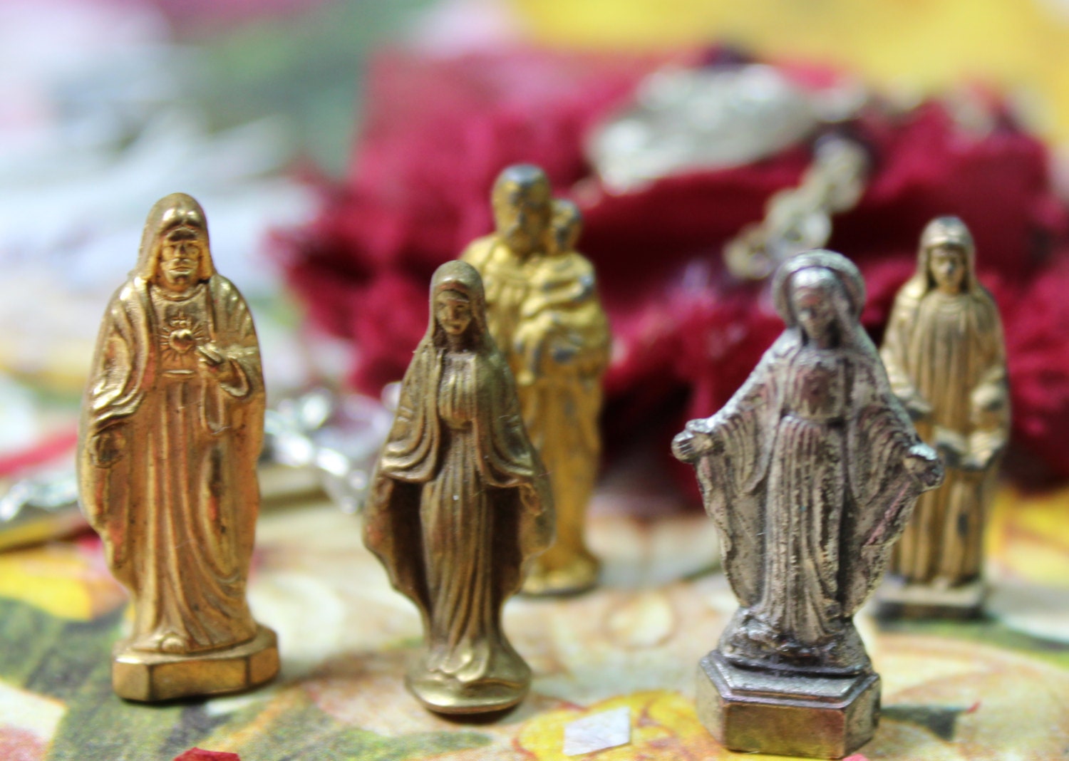 1 Vintage Miniature Metal Religious Statue - Etsy