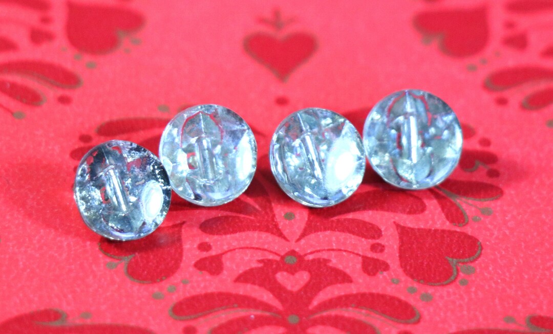 4 Vintage Shank Clear Rhinestone Buttons - Etsy