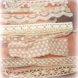1 Bag of 10 Vintage and Antique Lace Sample Snippets