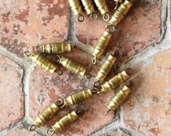 2  Vintage Solid Brass Screw Clasps