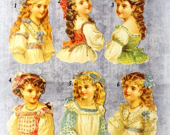 1 Victorian German Reproduction Girl Scrap