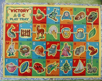 1 Vintage 1950's Victory Alphabet Wooden Jigsaw Piece