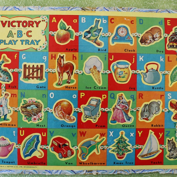 1 Vintage 1950's Victory Alphabet Wooden Jigsaw Piece