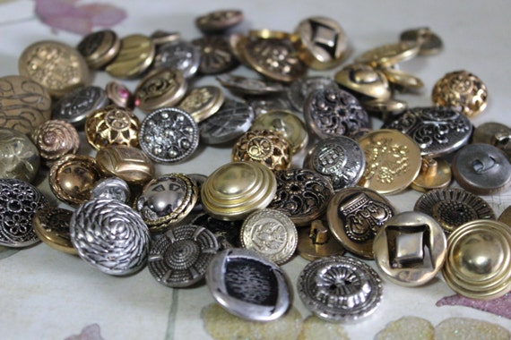 Vintage metal best sale buttons for sale