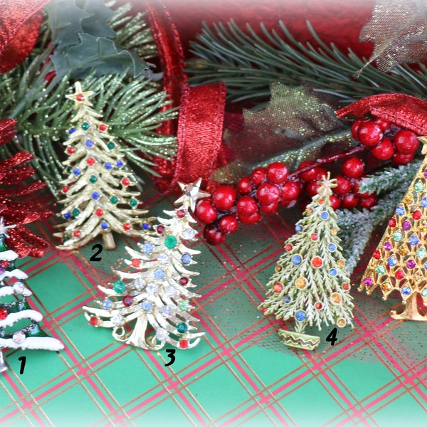 1 Vintage Christmas Tree Brooch