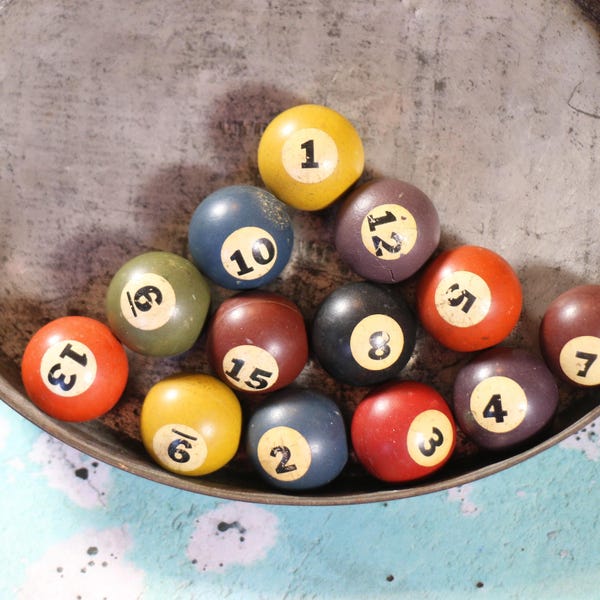 Rustic Pool Balls Vintage Pool Balls - Etsy