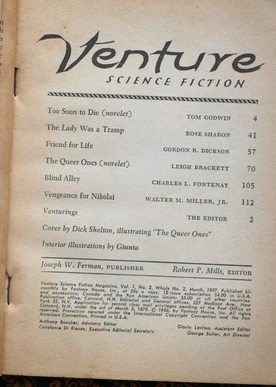 1 Vintage 1950's Pulp Science Fiction Magazine - 8 Choices