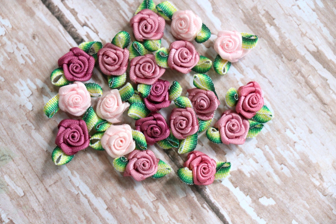 3 Vintage Shades of Pink Satin Miniature Roses - Etsy