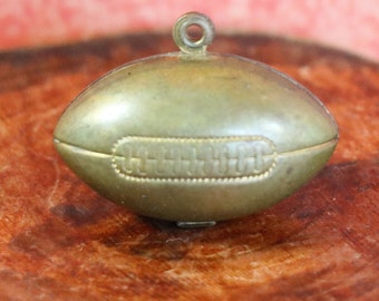 1 Vintage Brass Football Charm