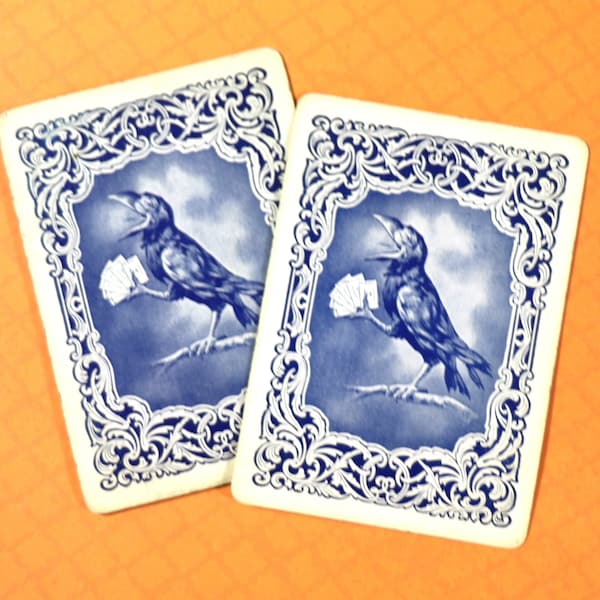 2 Vintage Blue Rook Cards