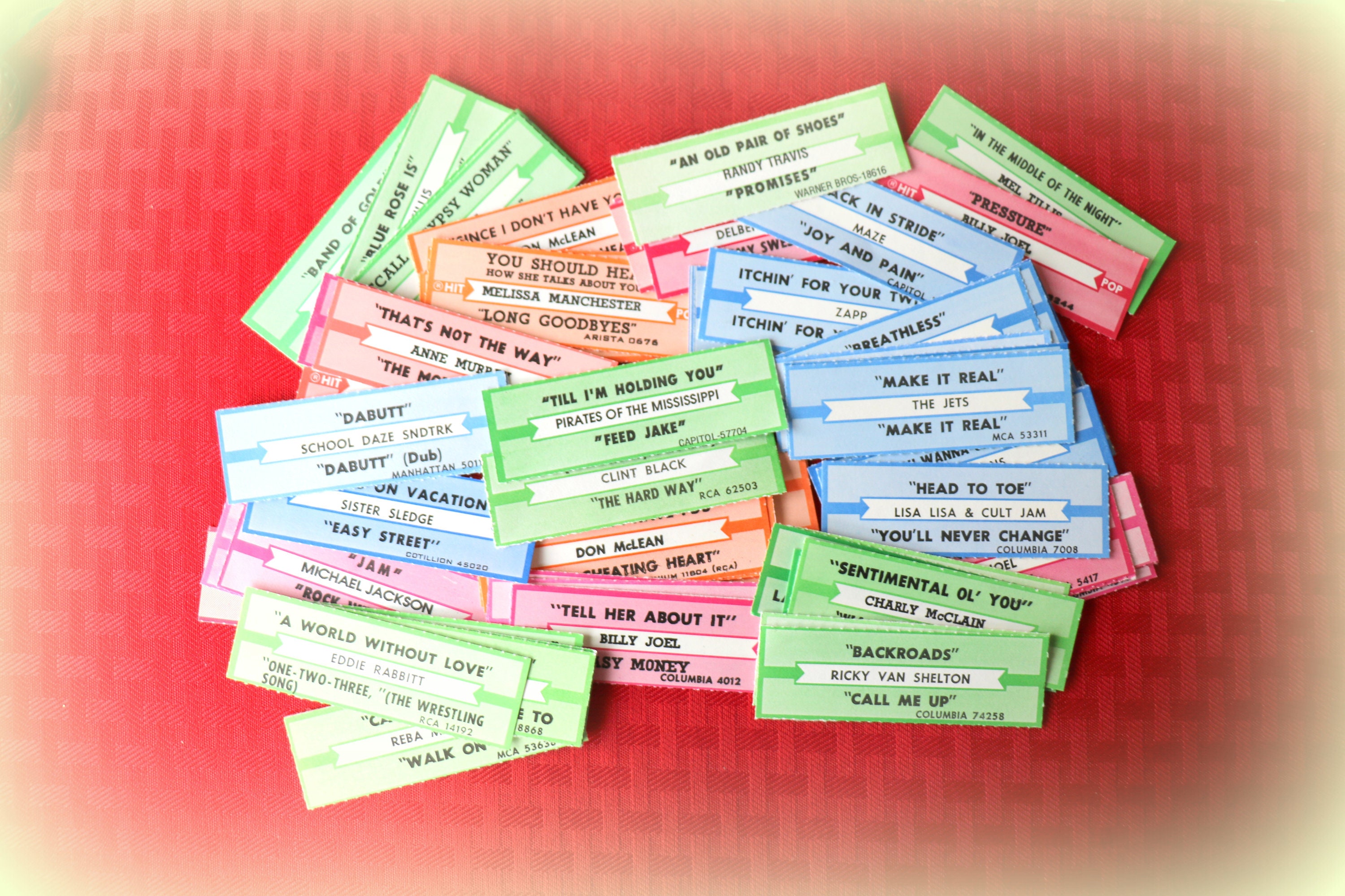 Set of 6 1980's Jukebox Song Tags - Etsy