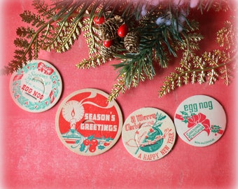 1 Vintage Christmas Milk Bottle Cap