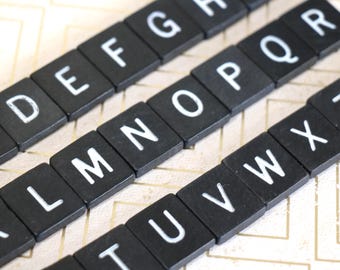 1 Scrabble Black Letter Tile - Select Your Own