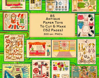 85 Antique Paper Toys to Cut and Make