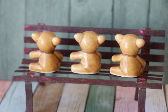 1 Vintage Bone China Brown Teddy Bear by Bug House Japan - Etsy