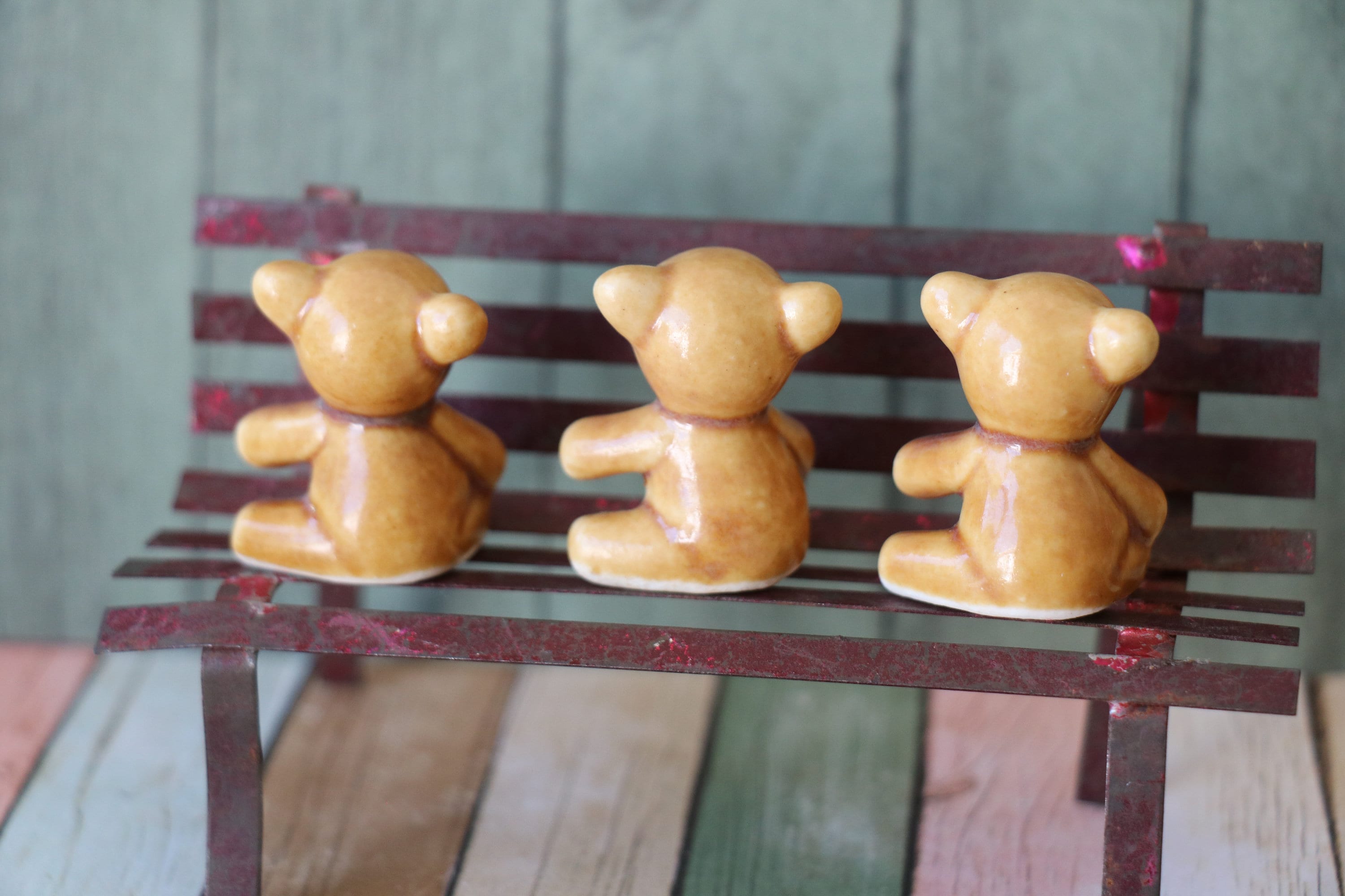 1 Vintage Bone China Brown Teddy Bear by Bug House Japan - Etsy