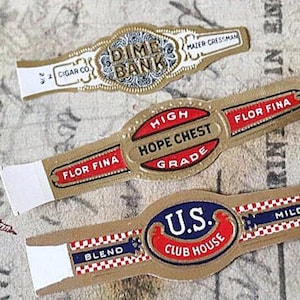 6 Vintage Cigar Bands