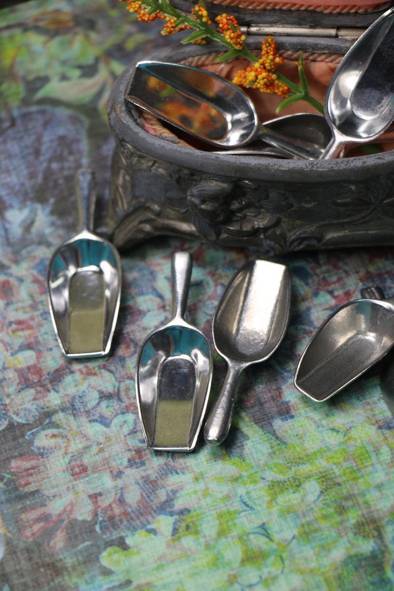 1 Bitty Cute Silver Metal Scoop