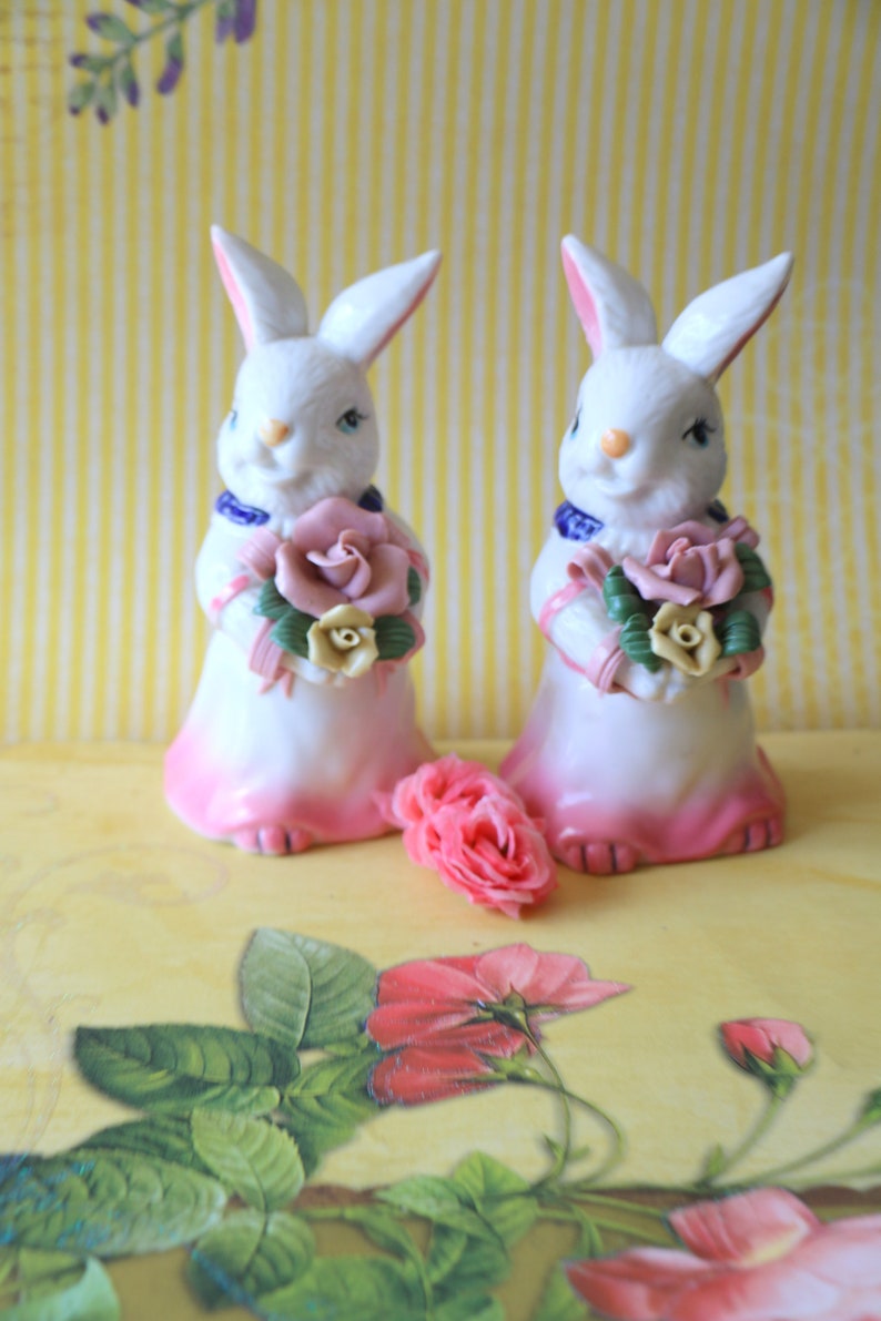 1 Vintage Lady Bunny Rabbit Figurines Etsy