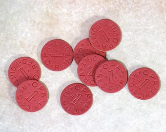 2 Vintage WWII Ration Tokens