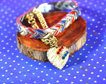 1 Vintage Patriotic Red, White and Blue Bracelet