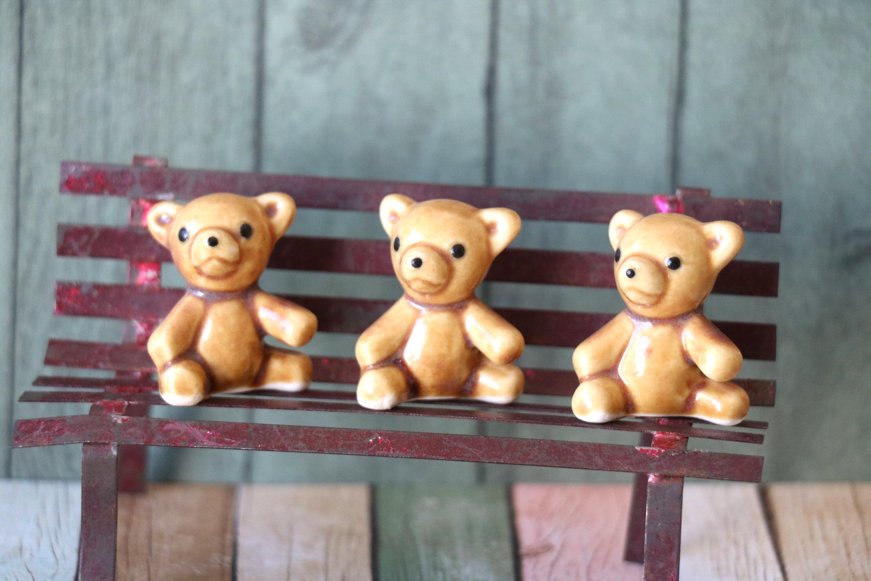 1 Vintage Bone China Brown Teddy Bear by Bug House Japan - Etsy