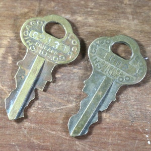 1 Vintage Brass Chicago Lock Co. Key