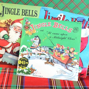 1 Vintage Children&#39;s Christmas 45 Record - Jingle Bells