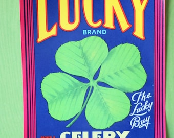 1-5 Vintage 1920's Lucky Crate Label