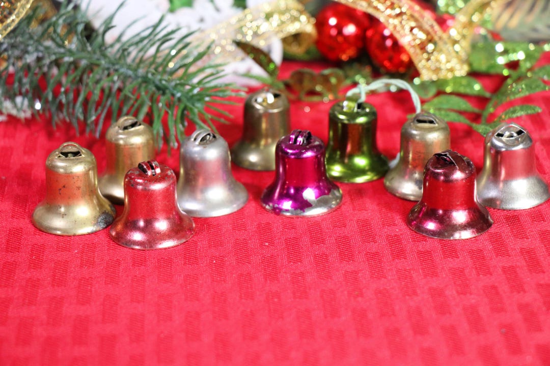 1 Vintage Small Colorful Metal Bell - Etsy