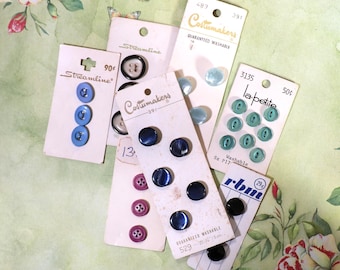 1 Vintage Pack of Plastic Buttons from England, Japan, or USA