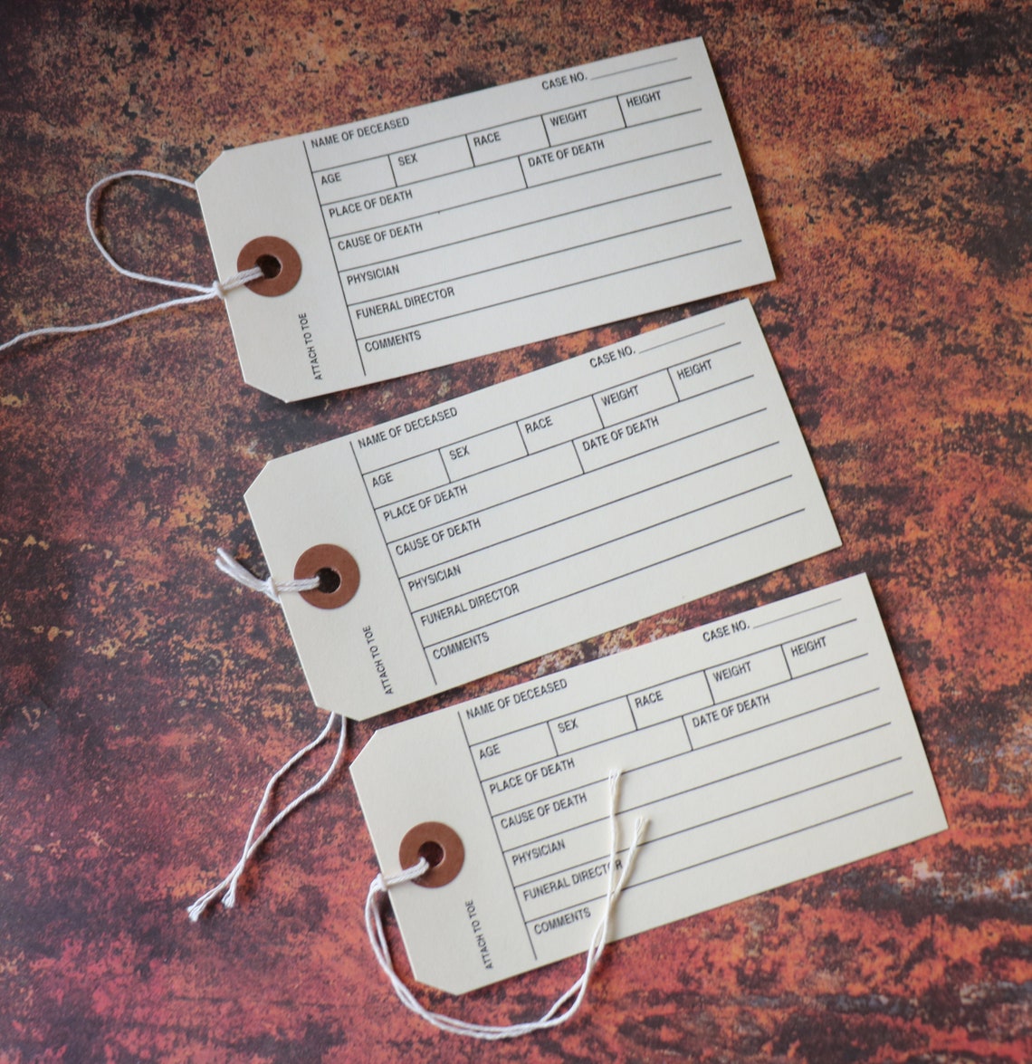 1 Vintage Authentic Toe Tag for Morgue or Halloween - Etsy