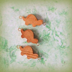 2 Vintage Wooden Turtle Charms image 4