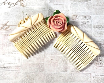 1980’s Blue French Hair Comb With Gold Threading, Handmade in France, Deadstock 1990 main image 3