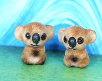 1 Miniature Flocked Koala