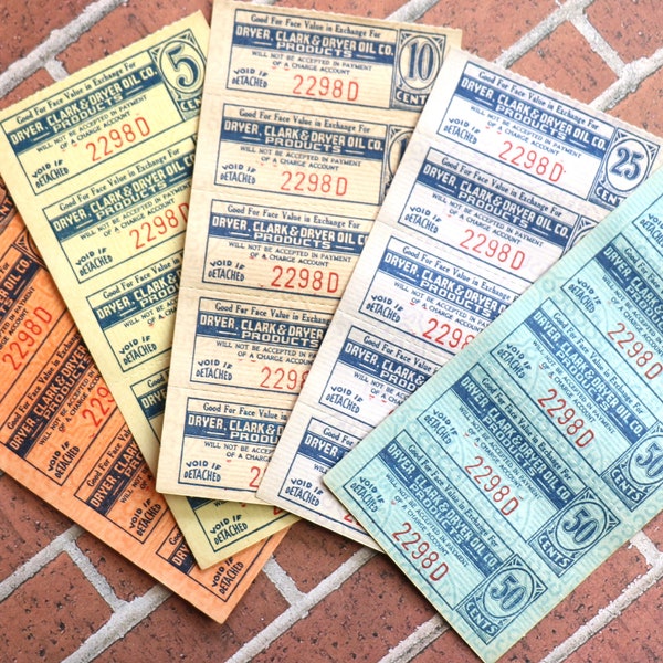 25 Vintage Oil/Gas Coupons