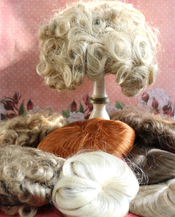 ANCIENNE POUPÉE LIMOGES Perruque En Cheveux Naturels EUR 150,00