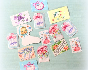 14 Pieces of Wedding and Baby Shower Themed Stickers