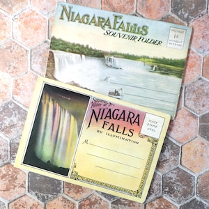 1 cartella ricordo vintage delle Cascate del Niagara, spedibile - anni '20 e '30