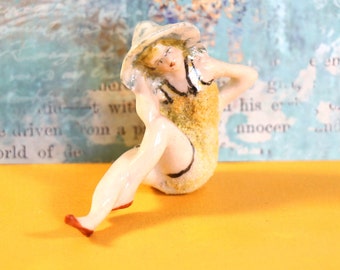 Vintage Ceramic Bathing Beauty Figurine