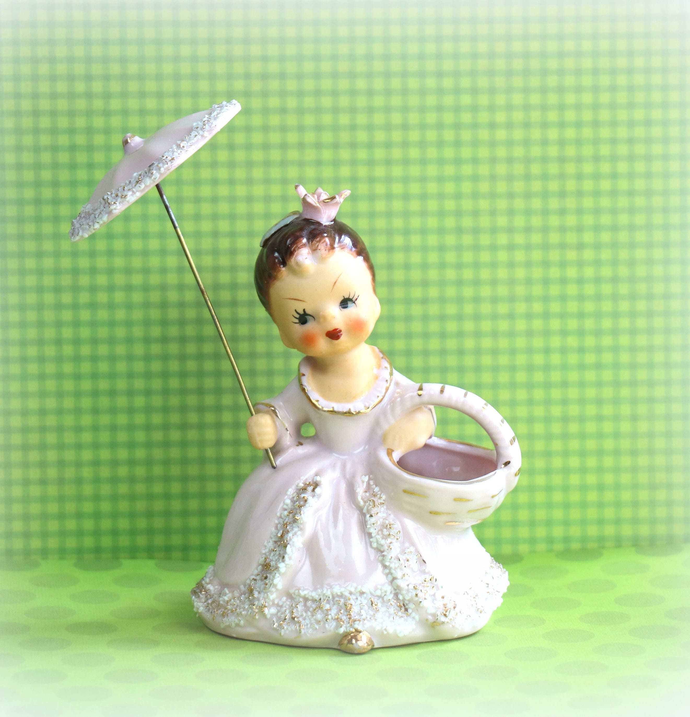 1 Vintage Ucagco Ceramic Girl Figurine With Umbrella - Etsy Sweden