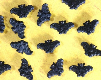 4 Ceramic Black Bat Beads