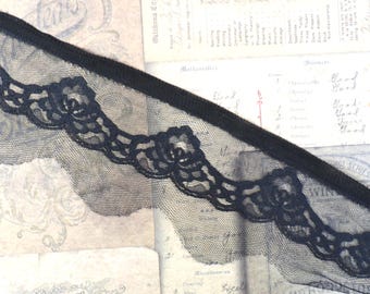 1 Yard Vintage Black Lace Trim