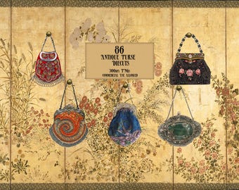 86 Antique Women's Handbag Diecuts