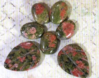 1 Large Leaf or 5 Oval Unakite Beads